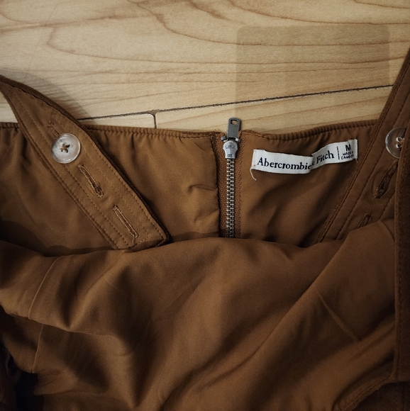 Abercrombie & Fitch suede brown overall dress size medium - Picture 3 of 9
